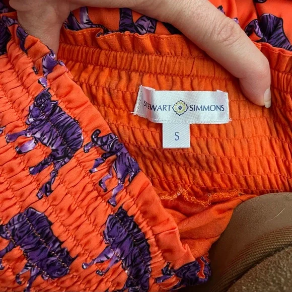 Orange and Purple Tiger Print Skirt - Picture 5 of 6